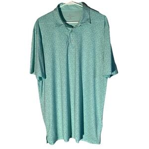 Southern Tide Polo Shirt Mens Sz XL All Over Golf Club Print Performance Mint Gr